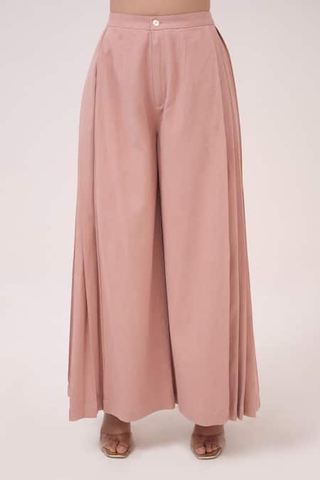 Buy Ruchi Marodia Pink Cotton Embroidery V-neck Hand Panelled Kurta Set Online at Aza Fashions Buy_Ruchi Marodia_Pink Cotton Embroidery V-neck Hand Panelled Kurta Set _Online_at_Aza_Fashions