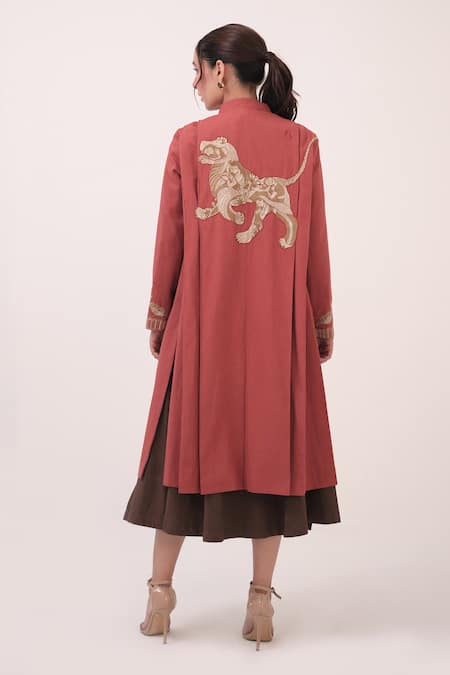 Ruchi Marodia Hand Embroidered Berry Jacket 