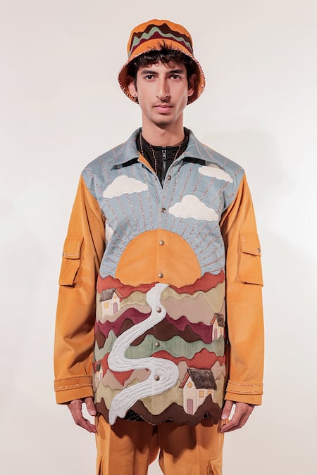 Jubinav Chadha Mustard Yellow Quilted Bucket Hat 