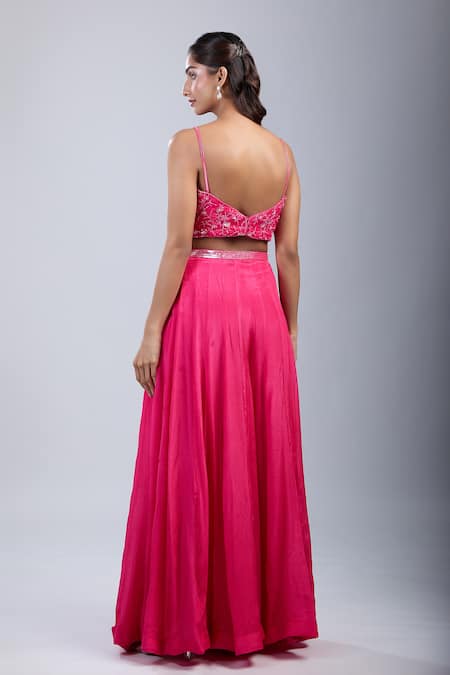 Samyukta Singhania Floral Embellished Blouse Palazzo Set