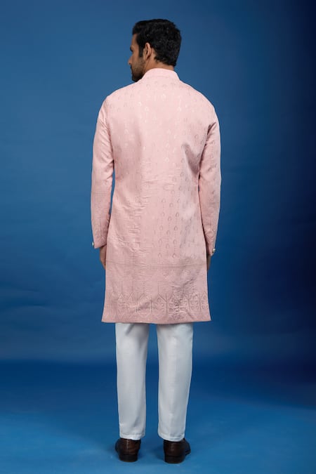 Arihant Rai Sinha Leaf Embroidered Sherwani Set 