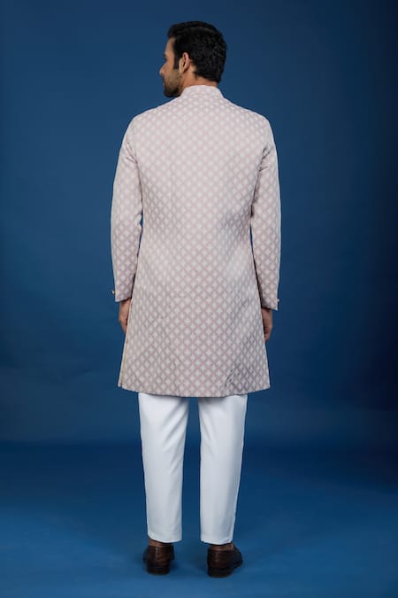 Arihant Rai Sinha Leaf Woven Sherwani Set 