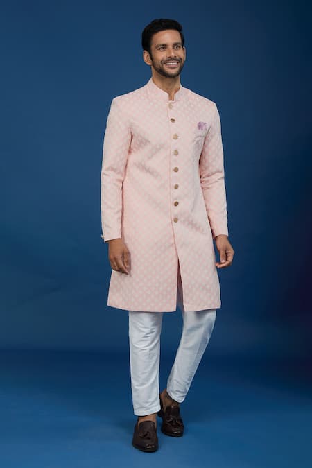Arihant Rai Sinha Leaf Pattern Sherwani Set 