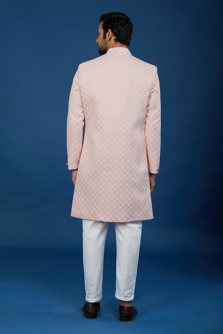 Arihant Rai Sinha Leaf Pattern Sherwani Set 