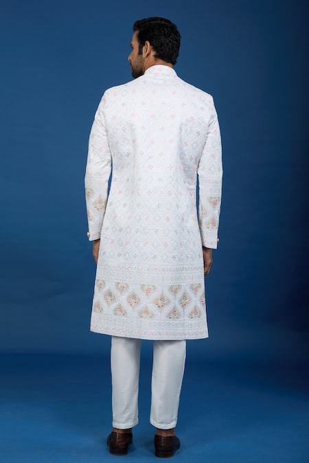 Arihant Rai Sinha Geometric Embroidered Sherwani Set 