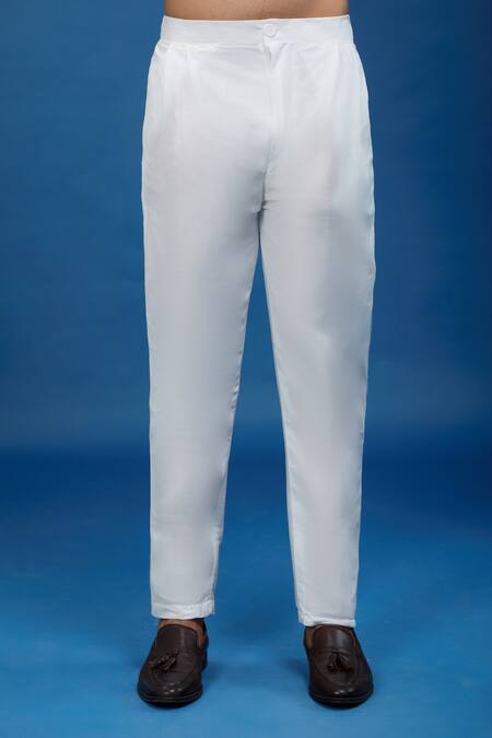 Arihant Rai Sinha_Off White Silk, Polyester, Viscose Embroidery Thread Sherwani Set _Online_at_Aza_Fashions