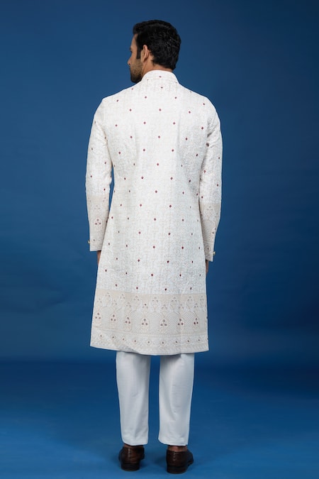 Arihant Rai Sinha Thread Embroidered Sherwani Set 
