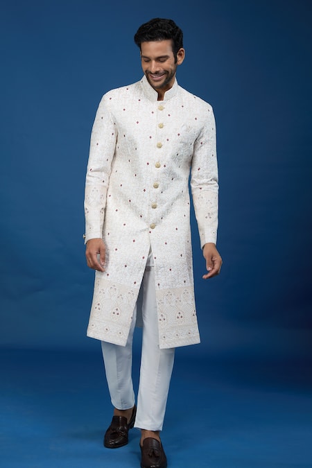Arihant Rai Sinha Thread Embroidered Sherwani Set 