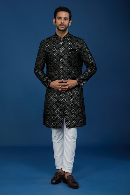 Arihant Rai Sinha Thread & Sequin Embroidered Sherwani Set 