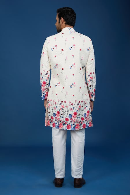 Arihant Rai Sinha Floral Pattern Sherwani Set 