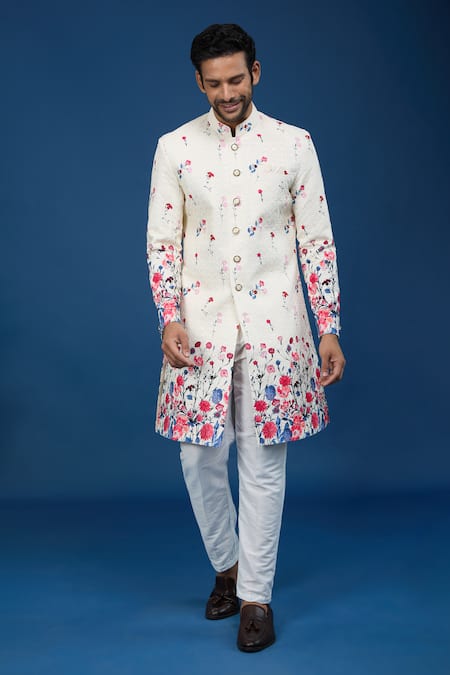 Arihant Rai Sinha Floral Pattern Sherwani Set 