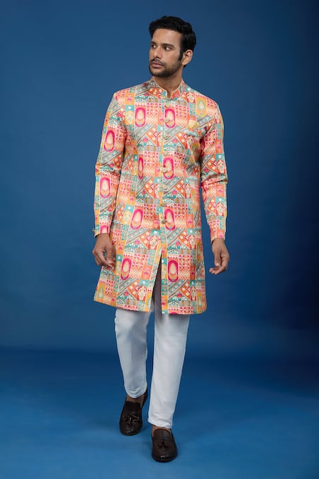 Arihant Rai Sinha Flower Pattern Sherwani Set 