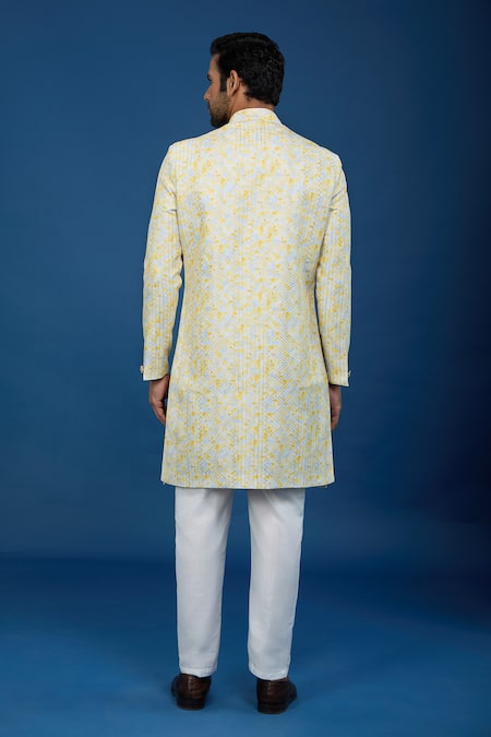 Arihant Rai Sinha Geometric Pattern Sherwani Set 