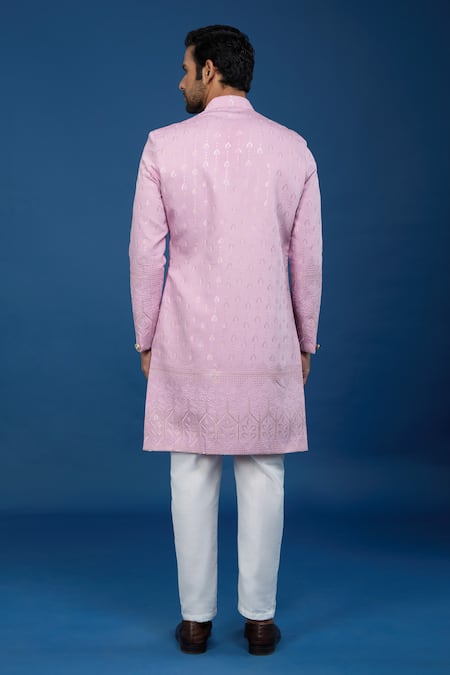 Arihant Rai Sinha Leaflet Embroidered Sherwani Set 