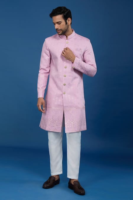 Arihant Rai Sinha Leaflet Embroidered Sherwani Set 