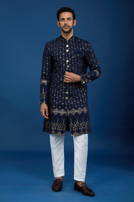 Arihant Rai Sinha Linear Embroidered Sherwani Set 