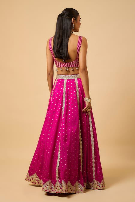 Monk & Mei By Sonia Anand Sona Embroidered Lehenga Set 