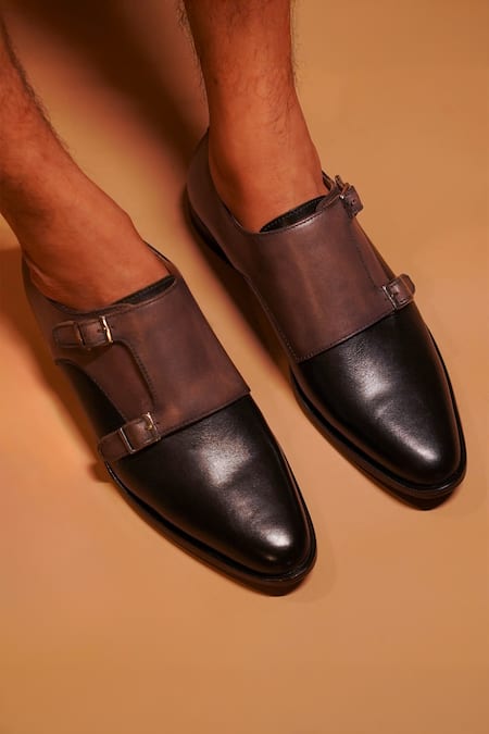Dmodot Handcrafted Double Monk Strap Shoes 