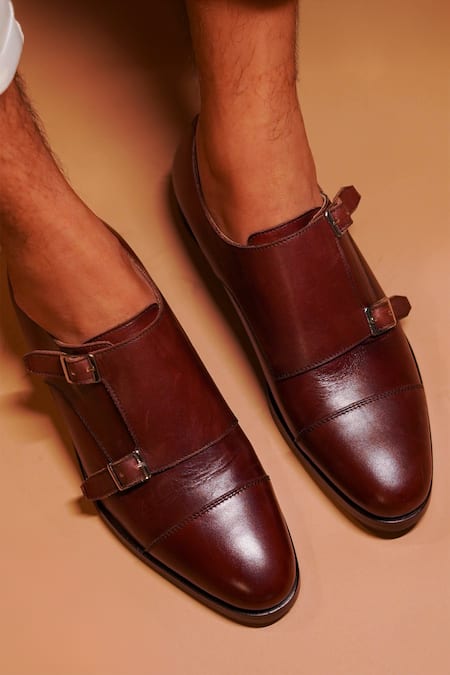 Dmodot Brown Double Monk Shoes