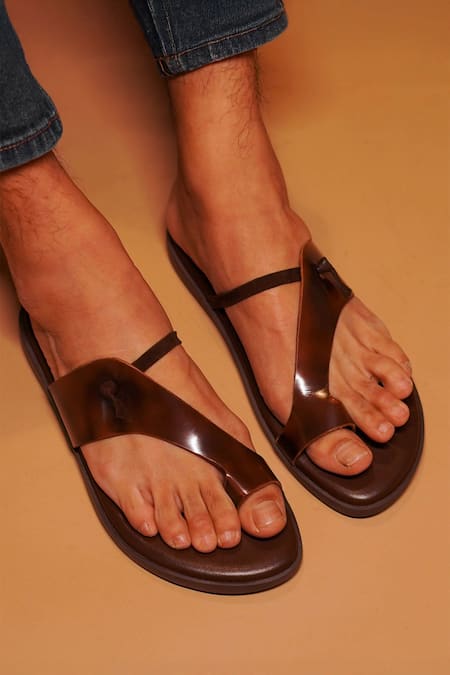 Dmodot Brown Slip-on Flats With Knot Detail