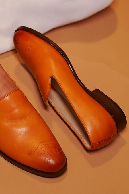 Dmodot_Brown Leather Brogue Loafer _Online_at_Aza_Fashions