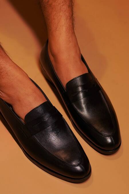 Dmodot Black Penny Loafer Shoes