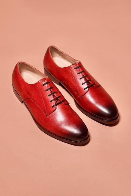 Dmodot Brown Leather Derby Shoes