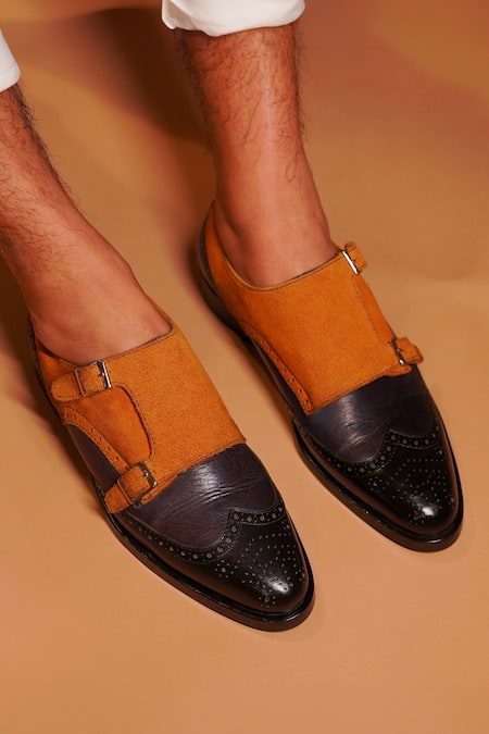 Dmodot Brogue Double Monk Shoes 