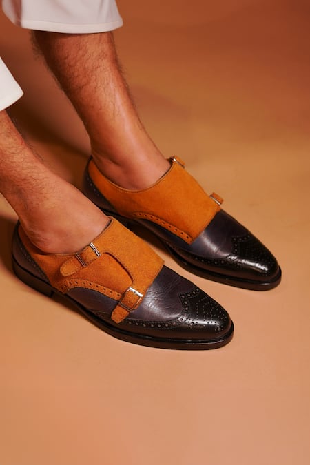 Dmodot Brogue Double Monk Shoes 