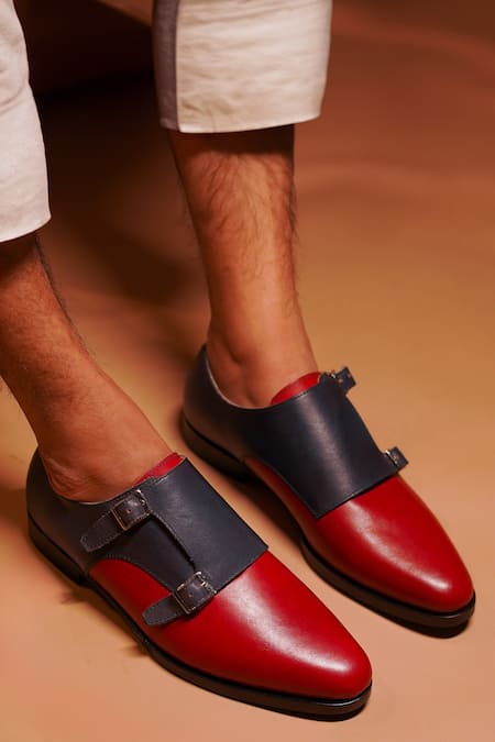 Dmodot Handcrafted Double Monk Strap Shoes 