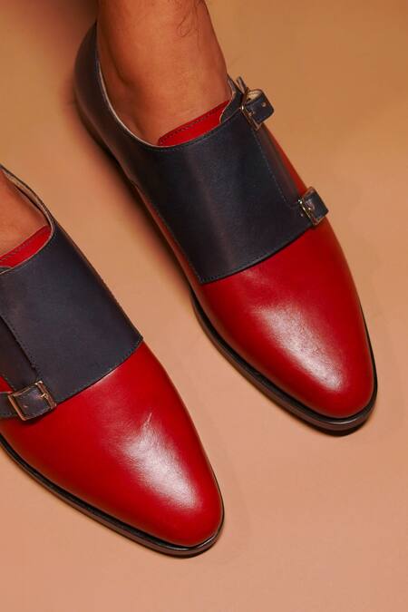 Dmodot Handcrafted Double Monk Strap Shoes 