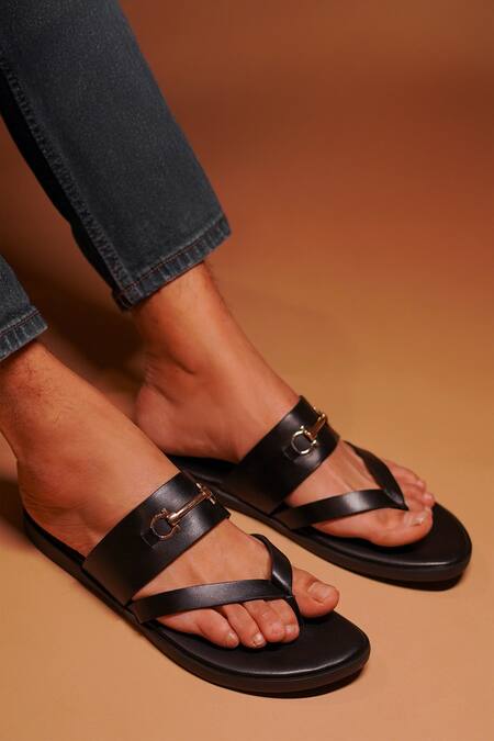 Shop Dmodot Black Horsebit Sandals at Aza Fashions Shop_Dmodot_Black Horsebit Sandals_at_Aza_Fashions