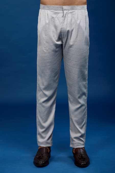 Buy_Arihant Rai Sinha_Gray Silk Embroidery Sherwani Set 