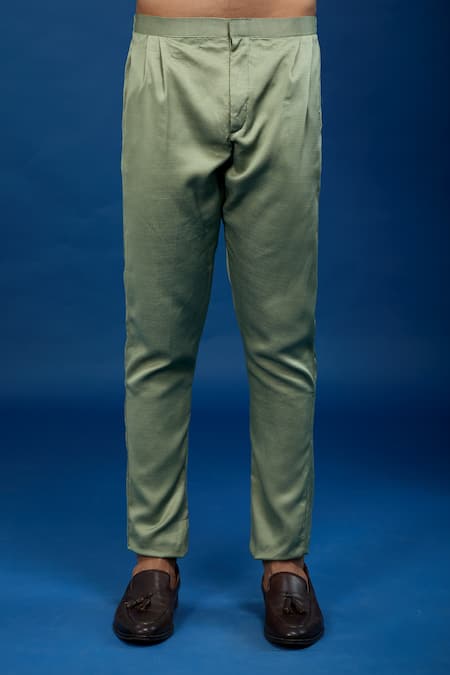 Arihant Rai Sinha_Green Silk Embroidery, Zari Sherwani With Pant _at_Aza_Fashions