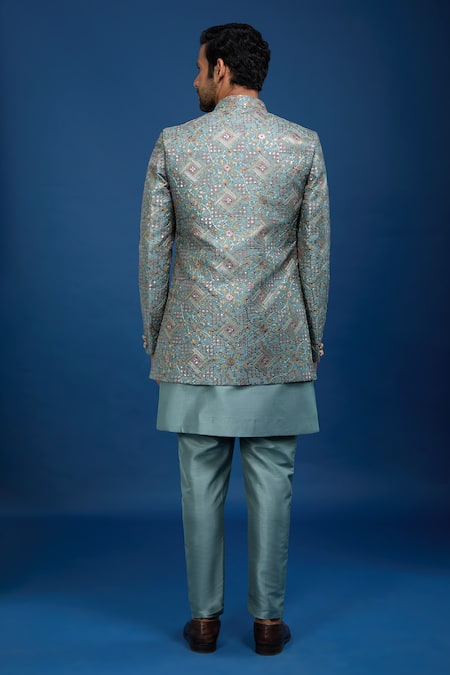 Arihant Rai Sinha Butti Embroidered Sherwani Set 