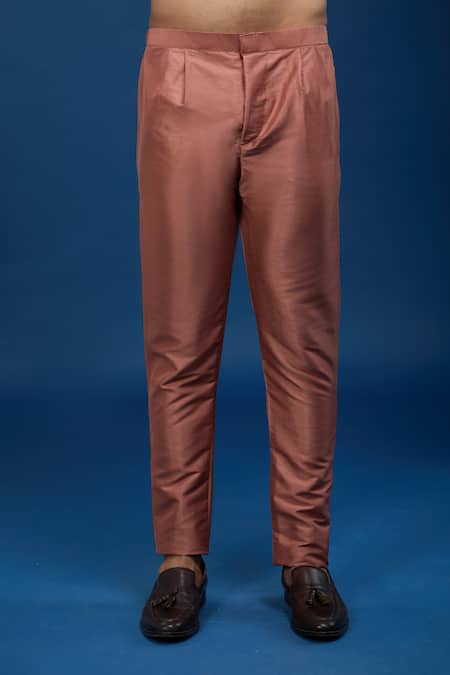 Buy_Arihant Rai Sinha_Rust Silk Embroidery, Zari, Sequins Butti Sherwani Set _Online_at_Aza_Fashions