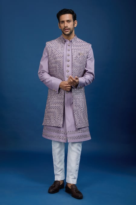 Arihant Rai Sinha Jaal Embroidered Sherwani Set 