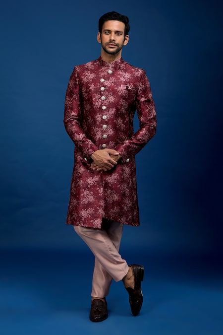 Arihant Rai Sinha Floral Pattern Sherwani With Pant 