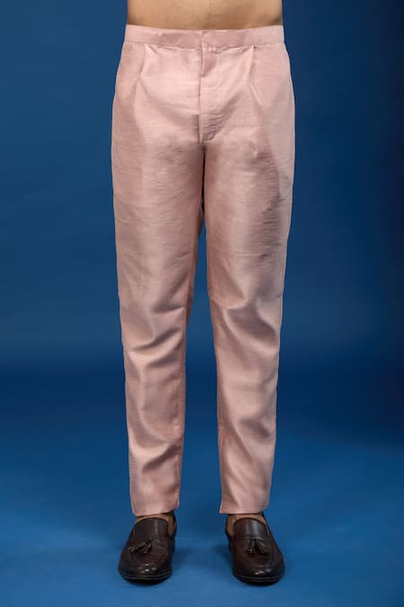 Arihant Rai Sinha_Red Silk, Dupion Embroidery Floral Pattern Sherwani With Pant _Online_at_Aza_Fashions