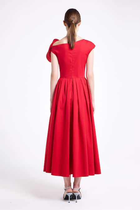 Gauri & Nainika Sculpted Flower Midi Dress 