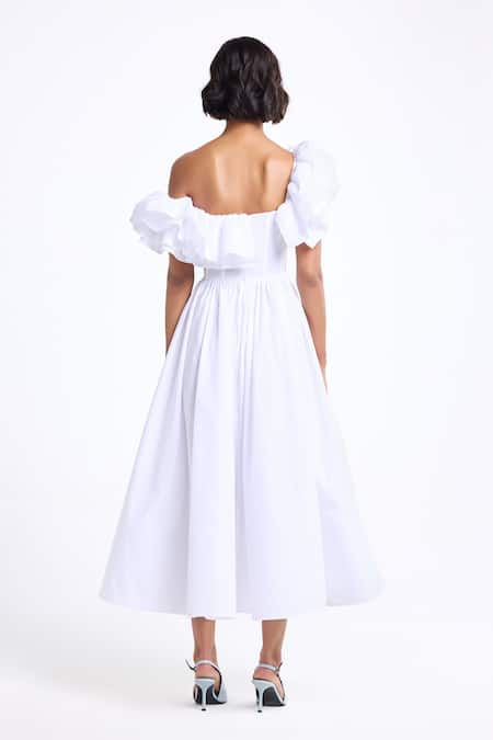 Gauri & Nainika Ruffled Corsetted Midi Dress 