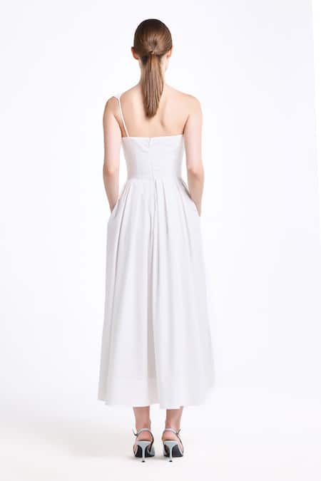 Gauri & Nainika One Shoulder Draped Midi Dress 