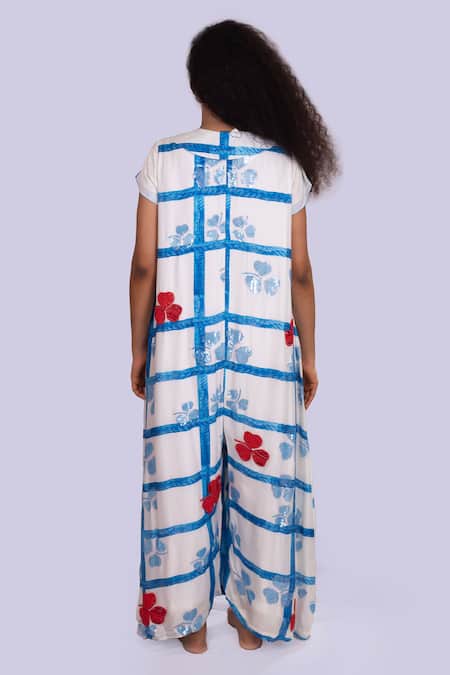 Jajobaa Geometrical Print Dress With Jacket 