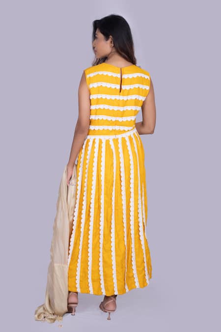 Jajobaa Ochre Silk Dress  