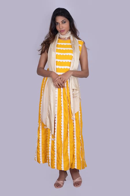 Jajobaa Ochre Silk Dress  