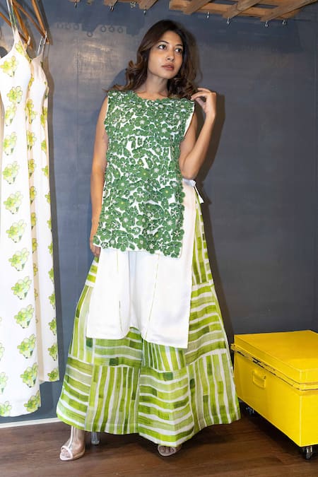 Jajobaa White Digital Print Kurta Set 