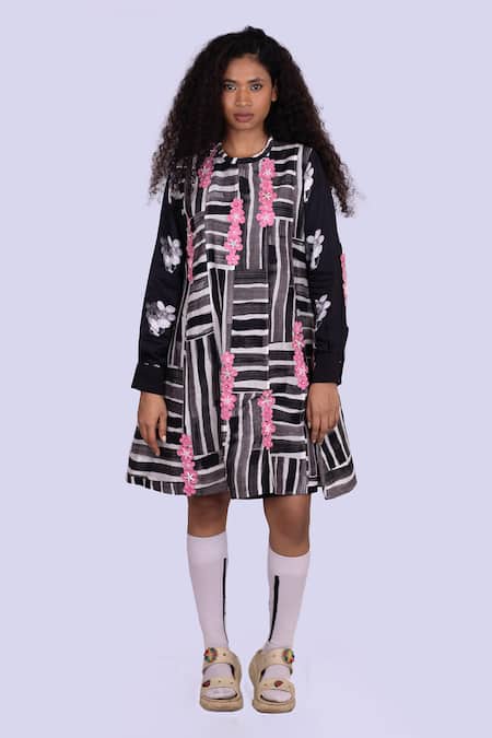 Jajobaa Geometrical Print A-Line Dress 