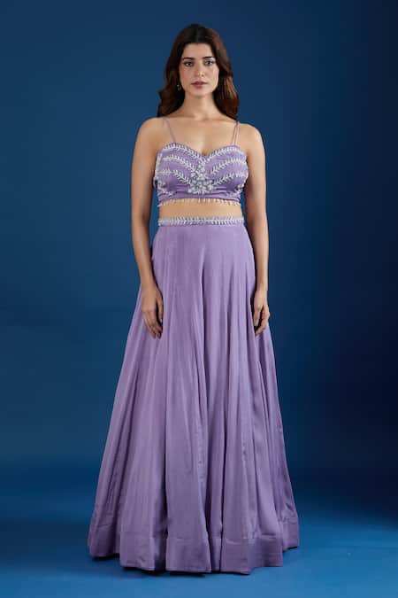 Shop Samyukta Singhania Lilac Chinon Sequins, Embroidery Open , Sweetheart Cape And Skirt Set Online at Aza Fashions Shop_Samyukta Singhania_Lilac Chinon Sequins, Embroidery Open , Sweetheart Cape And Skirt Set _Online_at_Aza_Fashions