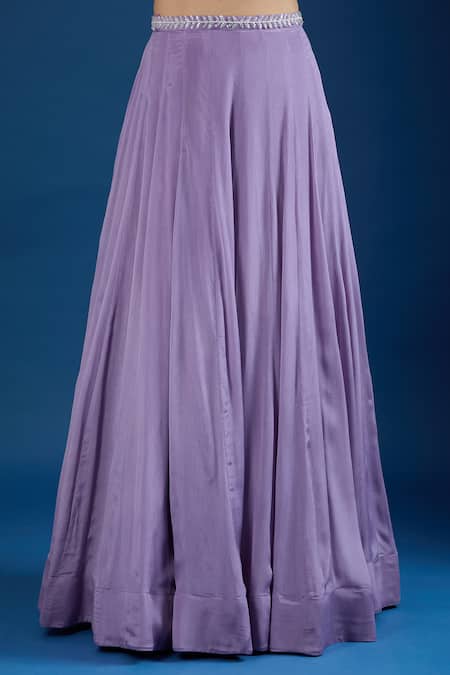 Shop Samyukta Singhania Lilac Chinon Sequins, Embroidery Open , Sweetheart Cape And Skirt Set Shop_Samyukta Singhania_Lilac Chinon Sequins, Embroidery Open , Sweetheart Cape And Skirt Set