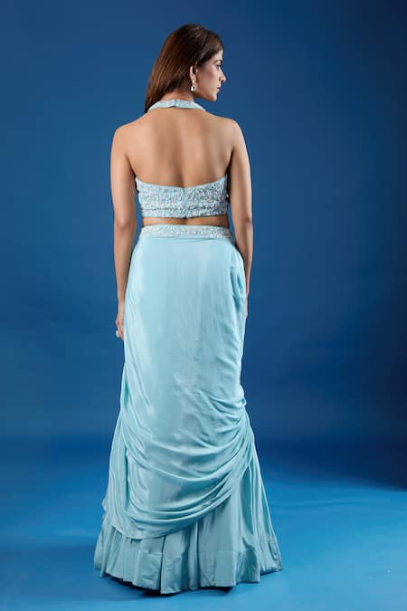 Samyukta Singhania Embroidered Blouse & Skirt Set 